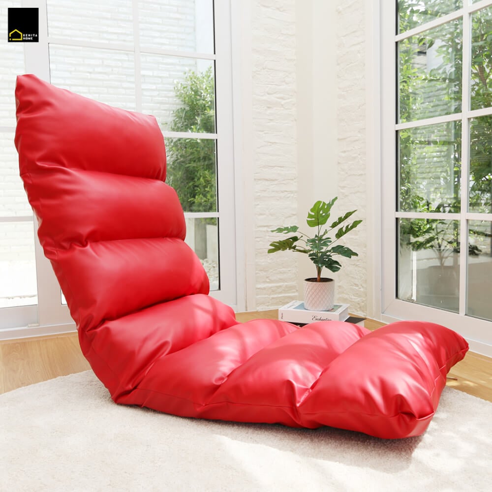 โซฟานั่งพื้นปรับได้ 3 ตำแหน่ง 6 ระดับ RENITA HOME รุ่น RINA PLUS หนัง Premium PU สีแดง 50x140ซม._10